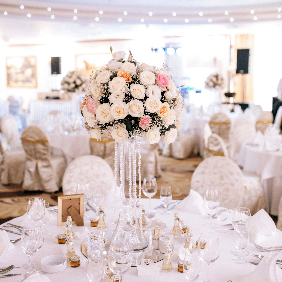 Blush pink centerpiece arrangement