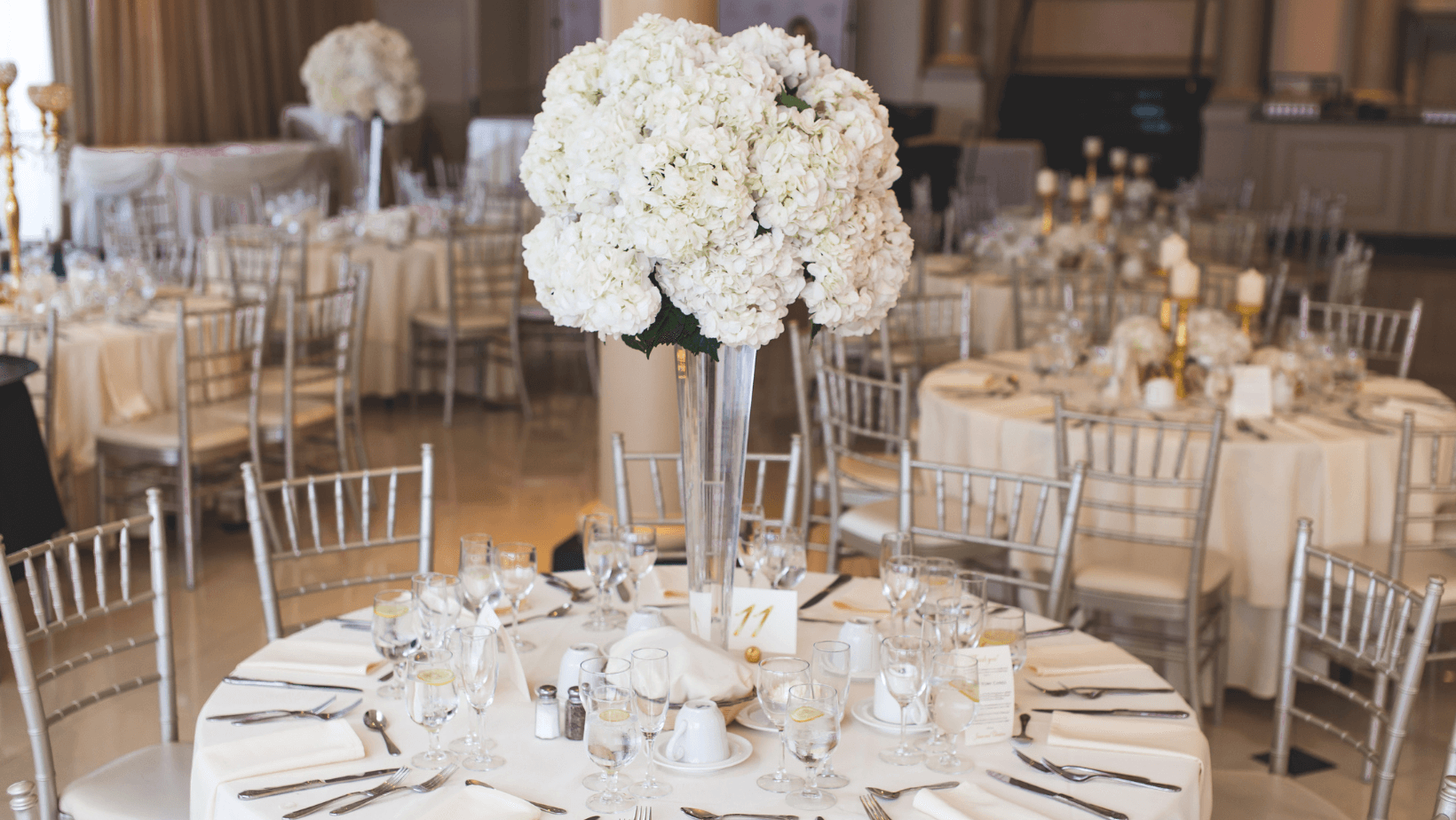 Elegantly decorated event space